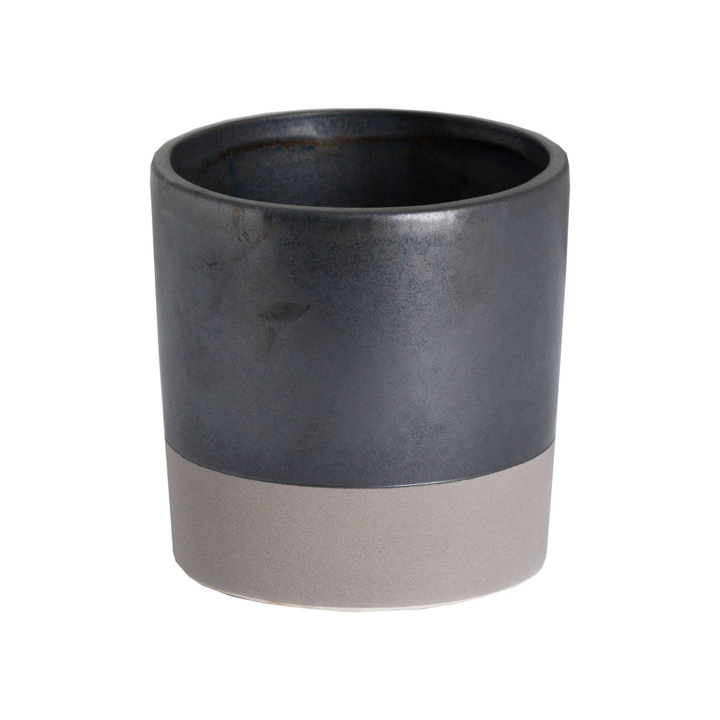 Metallic Grey Ceramic Planter GREY CERAMIC Shades 4 Seasons