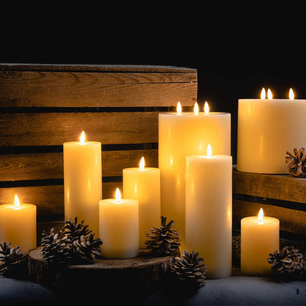 Luxe Collection Natural Glow 3 x 6 LED Cream Candle Shades 4 Seasons