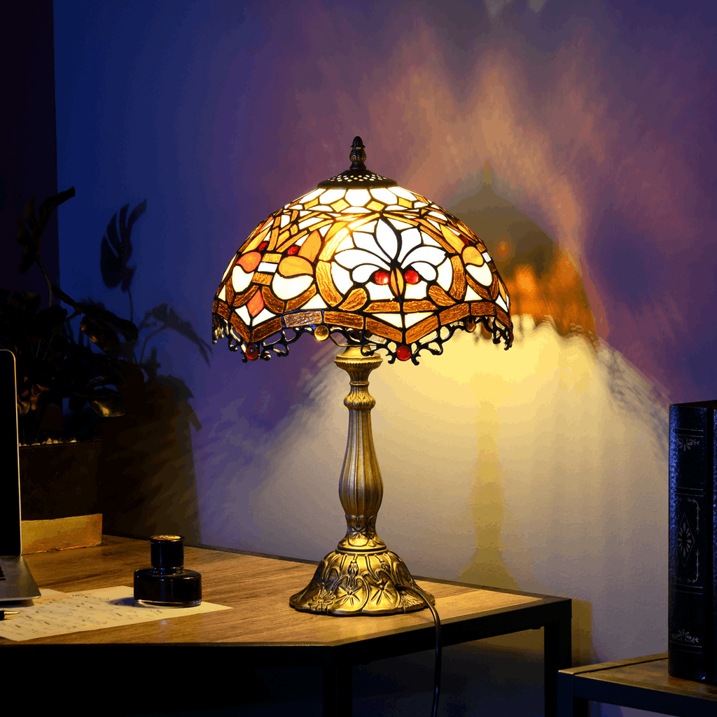 HOMCOM Antique Table Lamp, for Bedroom Bedside, Bulb not Included, Sunflower HOMCOM