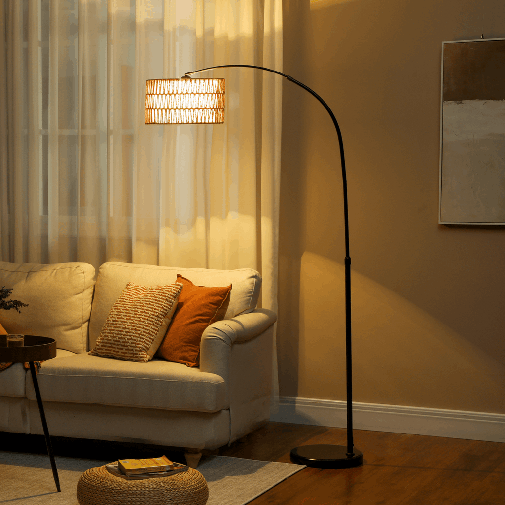 HOMCOM Floor Lamp for Living Room, Standing Lamp with Foot Switch, Black HOMCOM