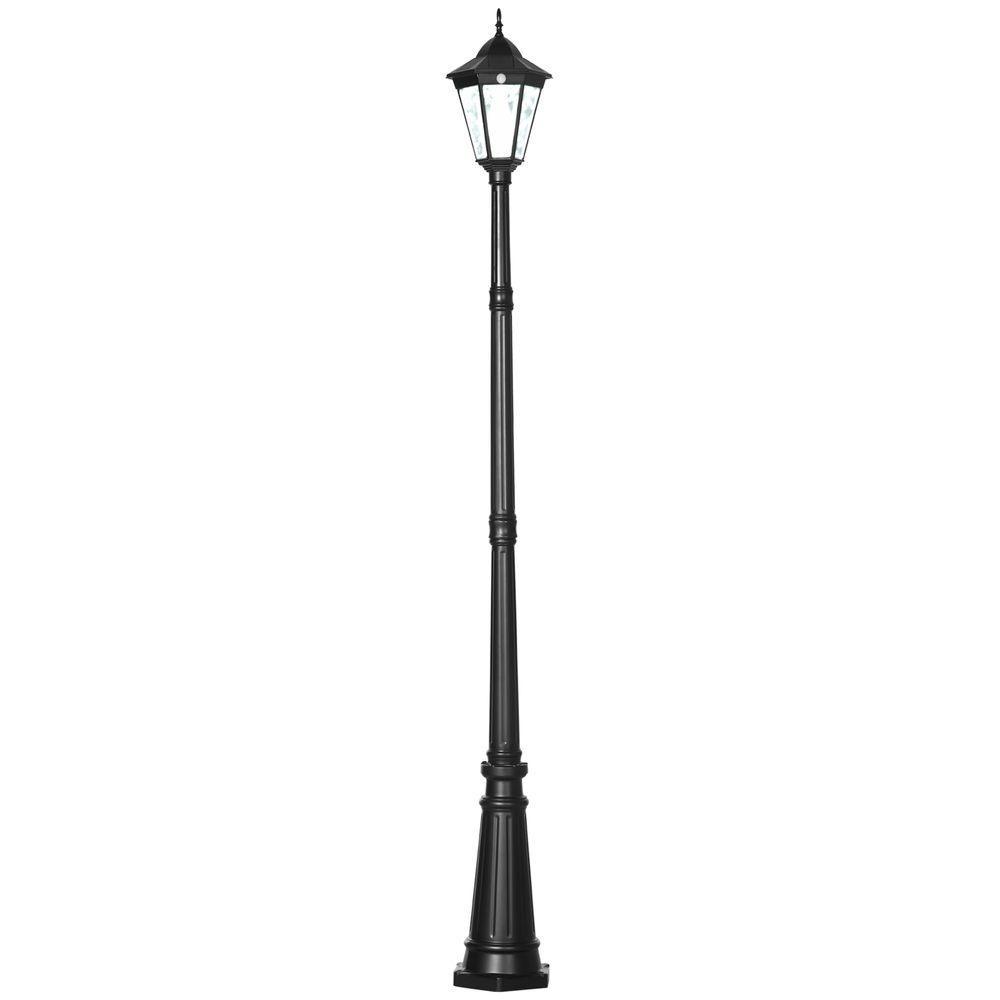 2.4m Garden Lamp Post Light LED Solar Powered Patio Path Lighting Lamp Outsunny