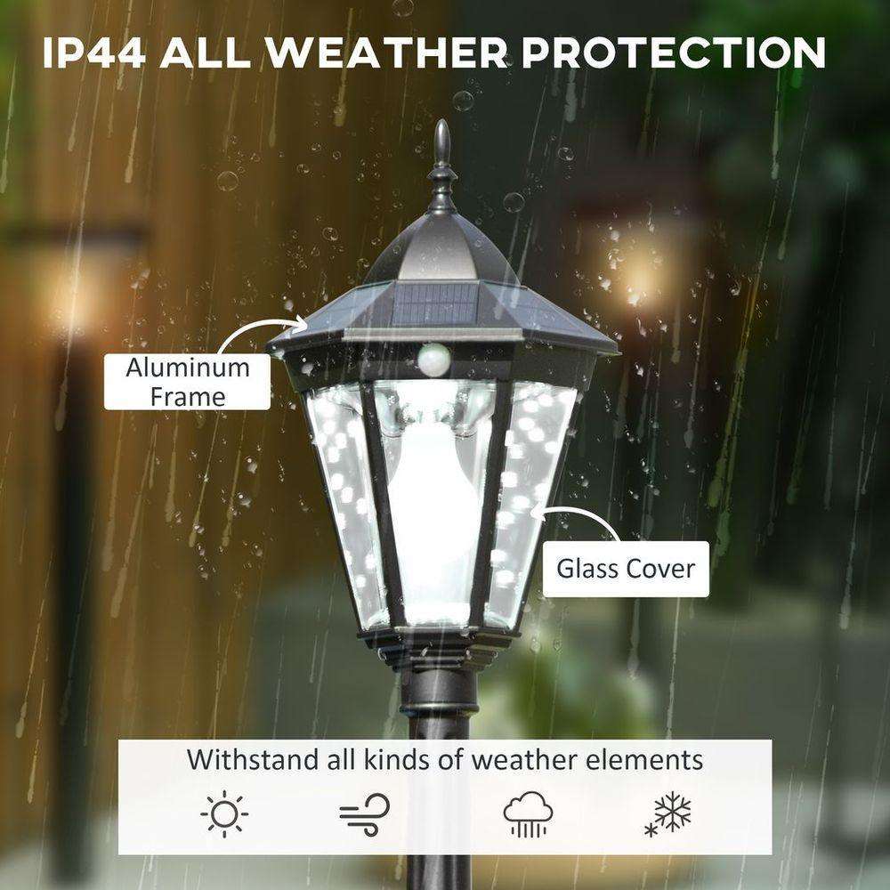 2.4m Garden Lamp Post Light LED Solar Powered Patio Path Lighting Lamp Outsunny