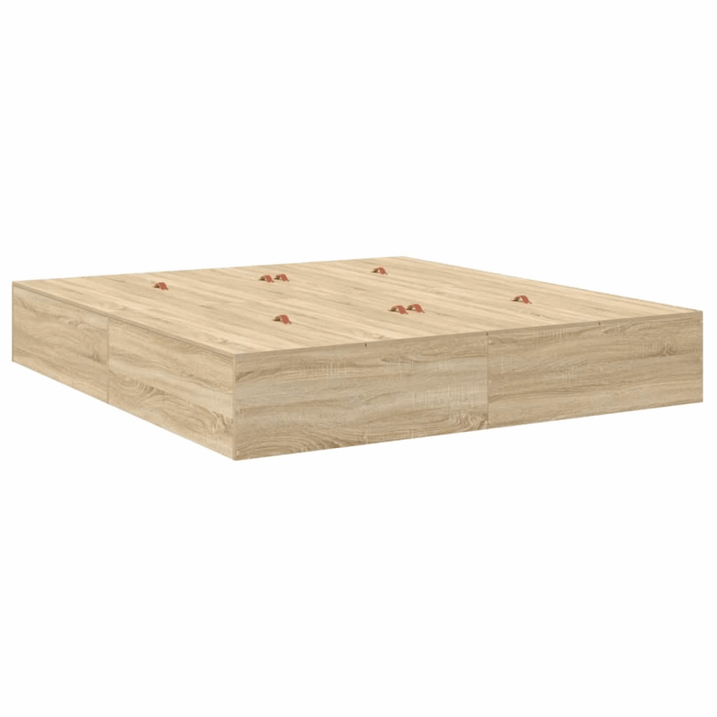vidaXL Bed Frame Sonoma oak 200 x 200 x 31.5 cm Engineered wood vidaXL