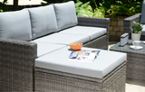MINT Outdoor Garden Sofa Set in Grey with Comfortable Cushions and Stylish Design for Outdoor Spaces