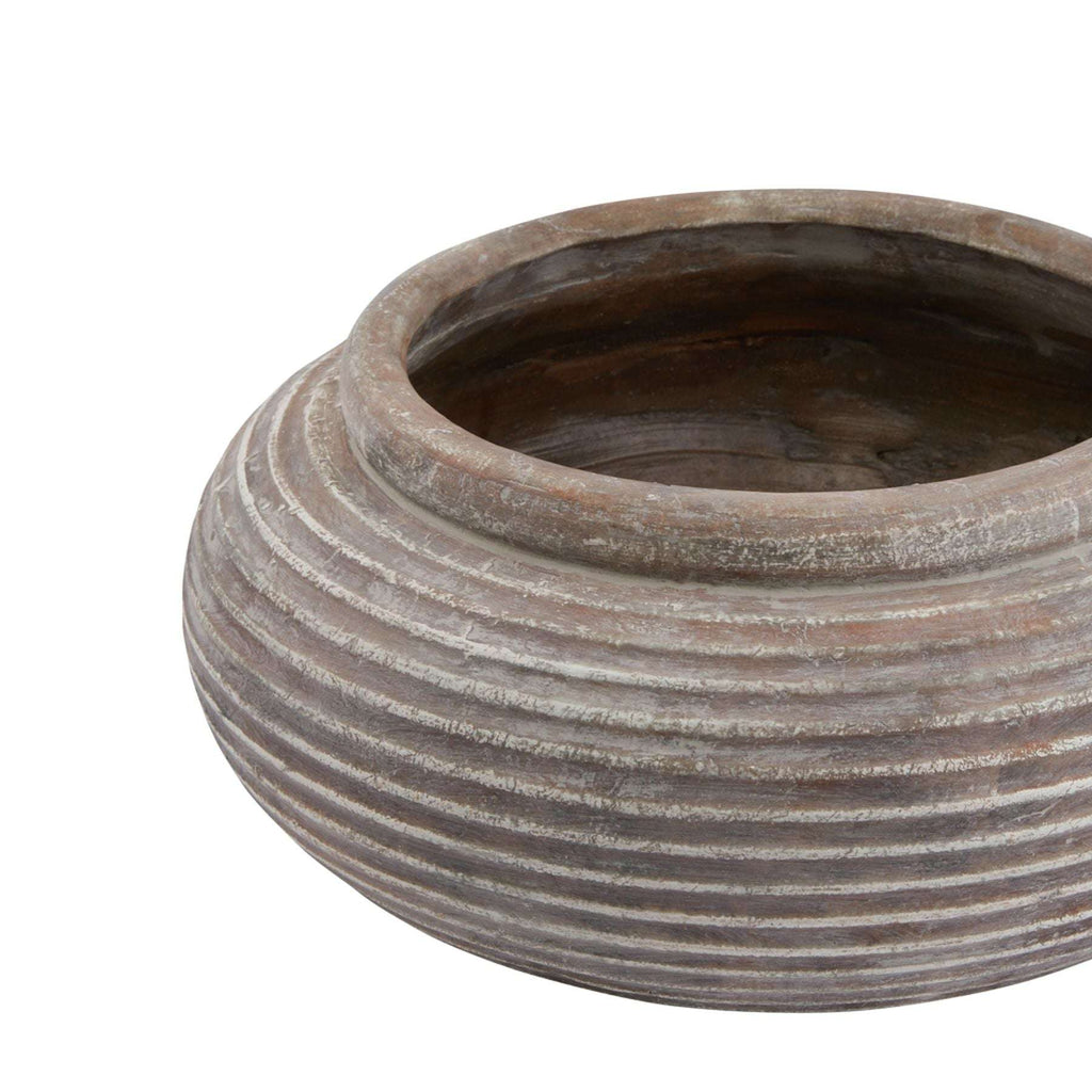 Siena Brown Round Ribbed Planter Shades 4 Seasons