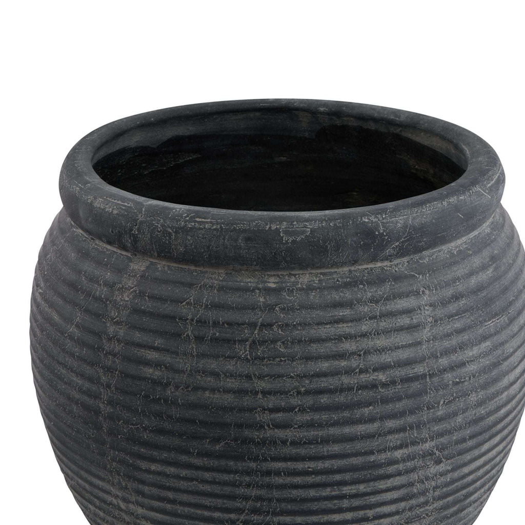 Amalfi Grey Rimmed Large Plant Pot Shades 4 Seasons