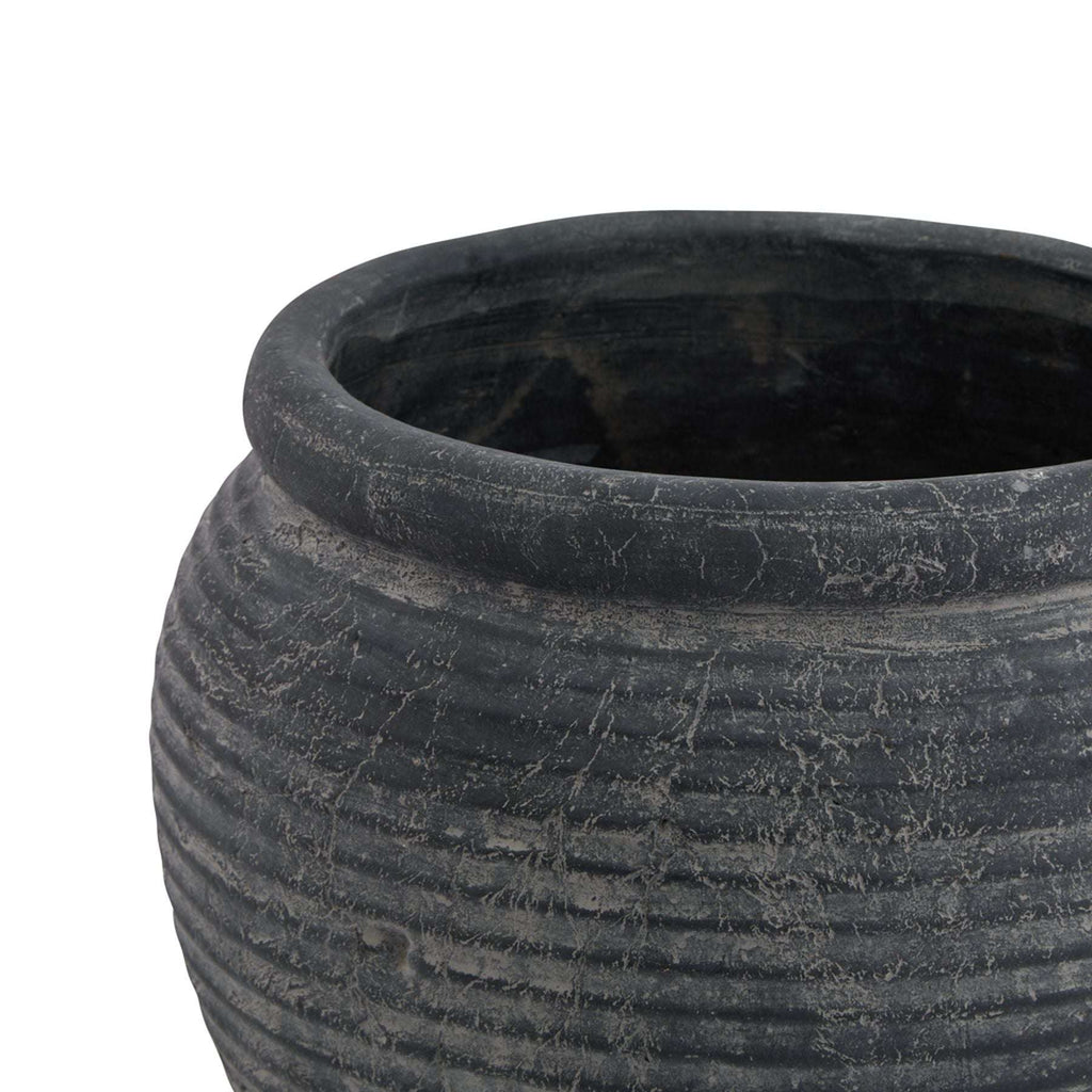 Amalfi Grey Rimmed Plant Pot Shades 4 Seasons