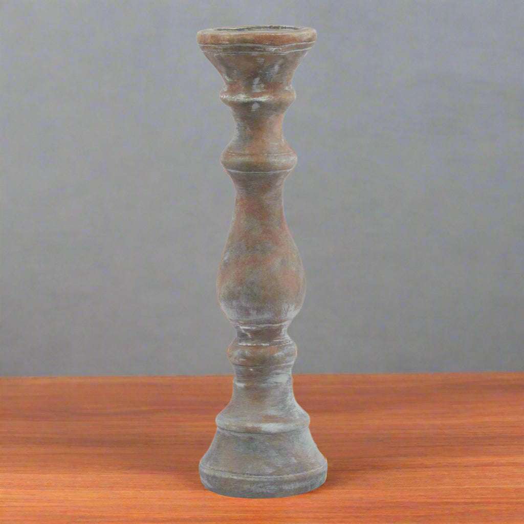 Siena Large Brown Column Candle Holder BROWN CERAMIC Shades 4 Seasons