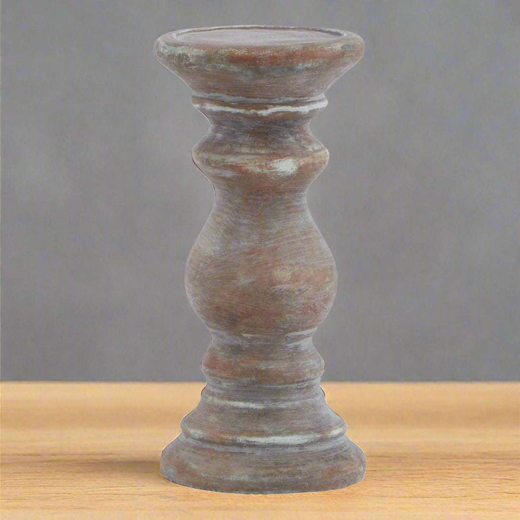 Siena Small Brown Column Candle Holder BROWN CERAMIC Shades 4 Seasons