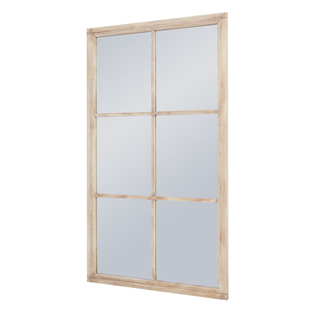 Washed Wood Large Window Mirror Shades 4 Seasons