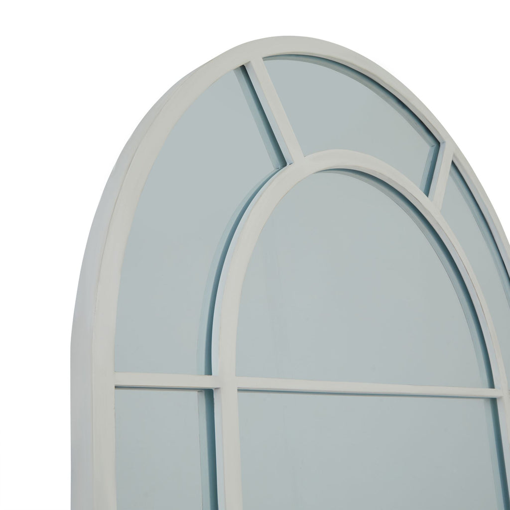 White Large Arched Window Mirror Shades 4 Seasons