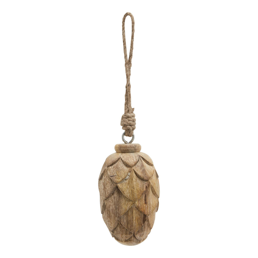 Natural Small Wooden Pine Cone Bauble BROWN WOOD Shades 4 Seasons
