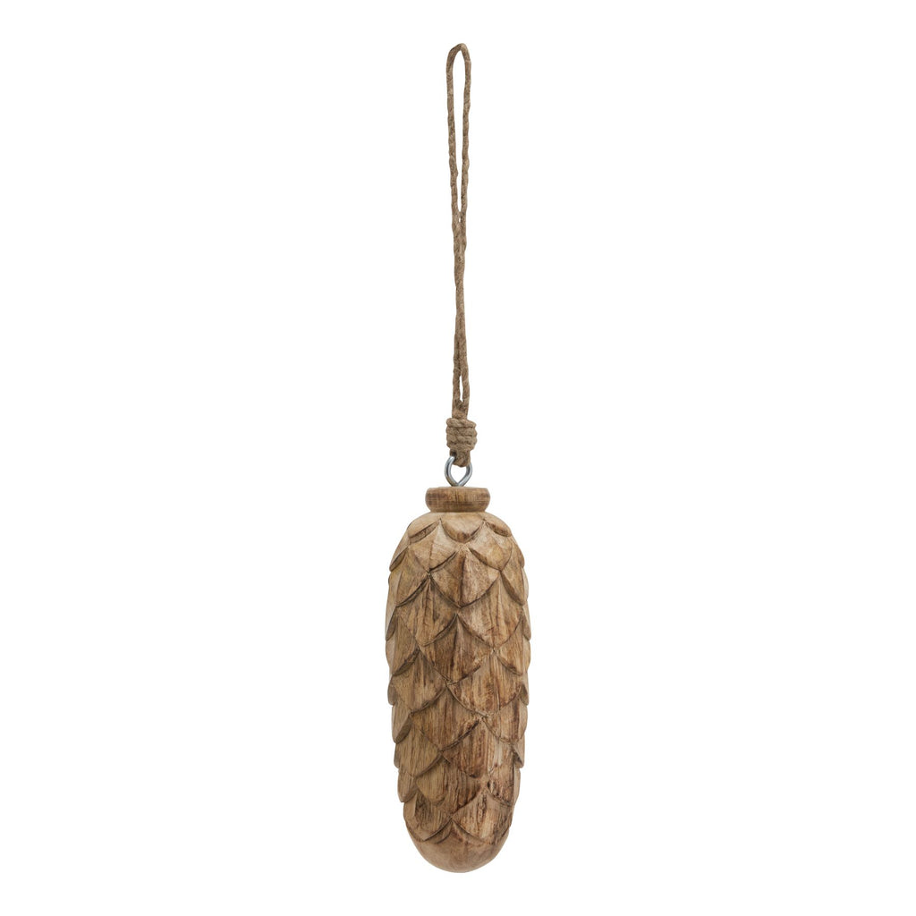 Natural Large Wooden Pine Cone Bauble BROWN WOOD Shades 4 Seasons