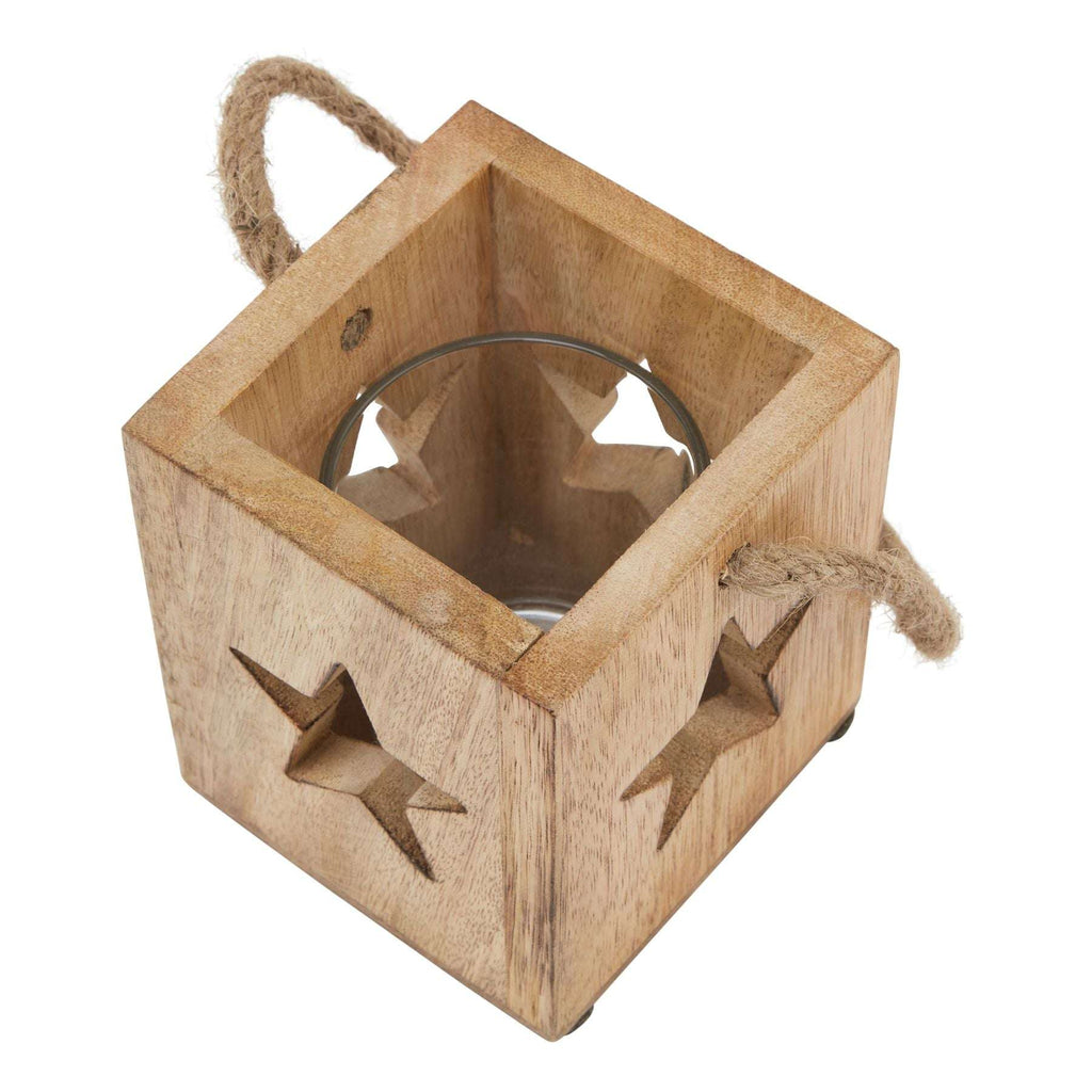 Natural Wooden Small Star Tealight Candle Holder Shades 4 Seasons