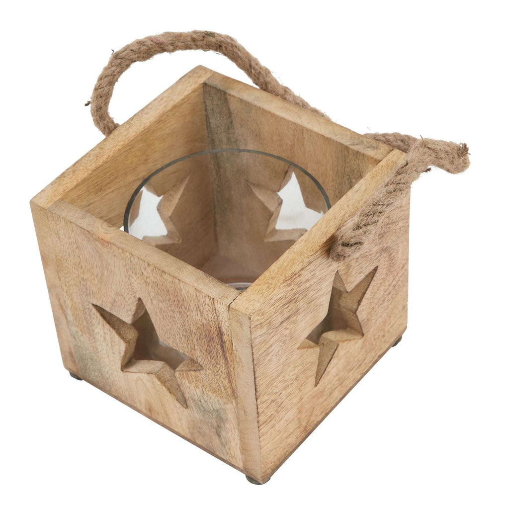 Natural Wooden Star Tealight Candle Holder Shades 4 Seasons