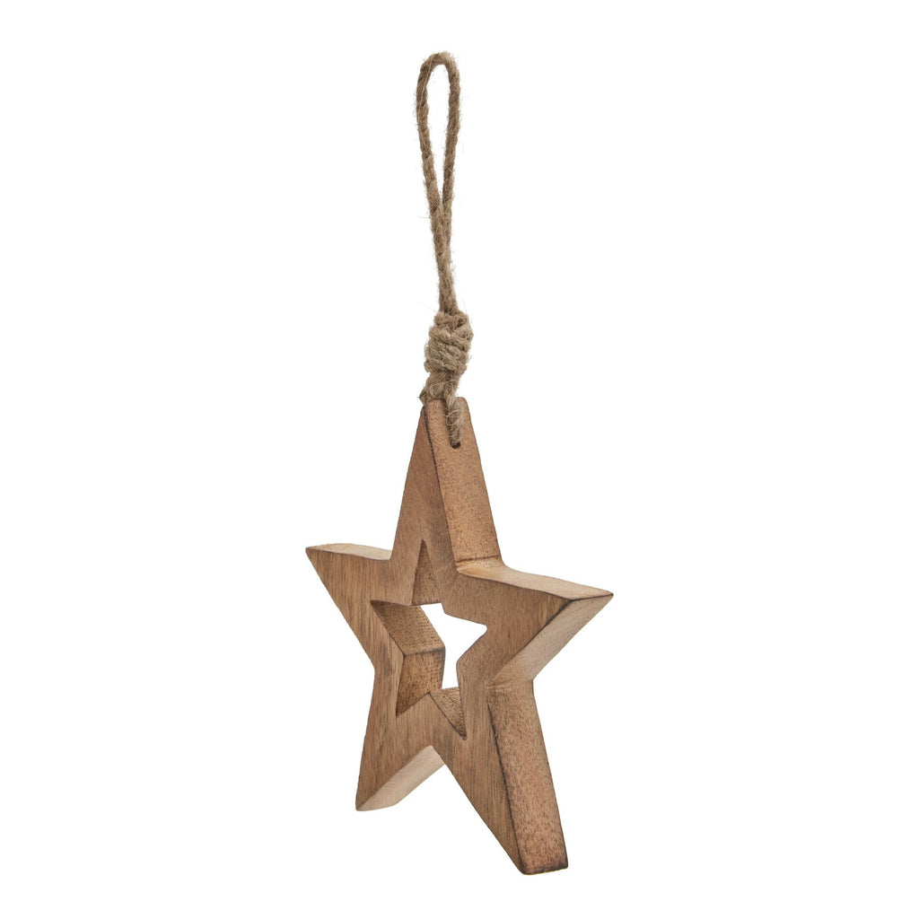 Natural Wooden Hanging Star BROWN WOOD Shades 4 Seasons