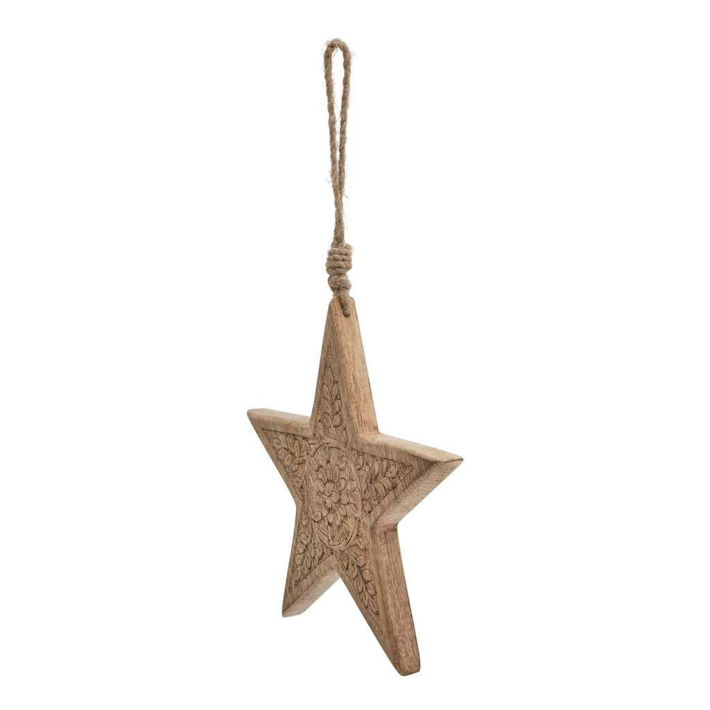 Natural Wooden Patterned Hanging Star BROWN WOOD Shades 4 Seasons