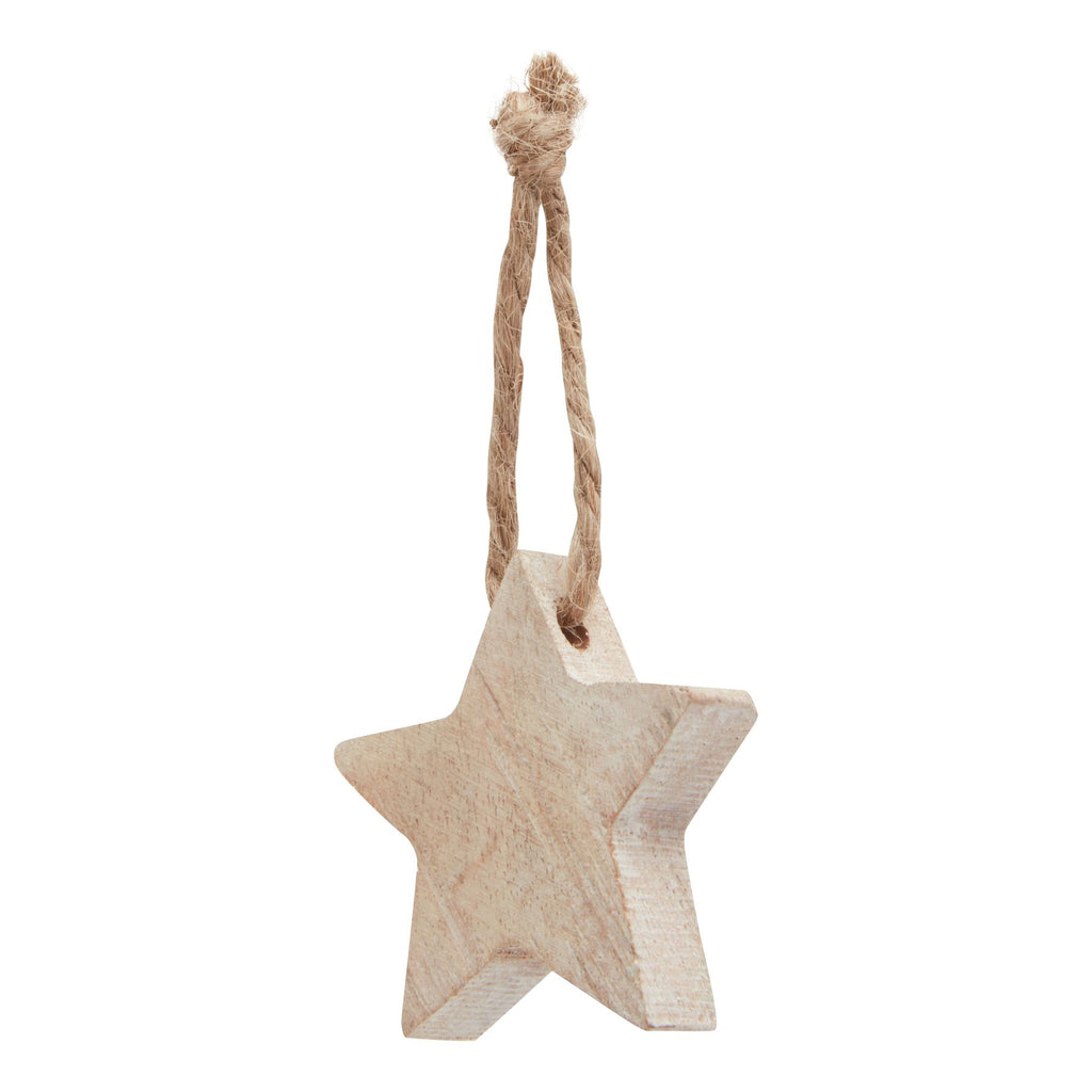 Pack Of 90 Wooden Star Hanging Decorations Shades 4 Seasons