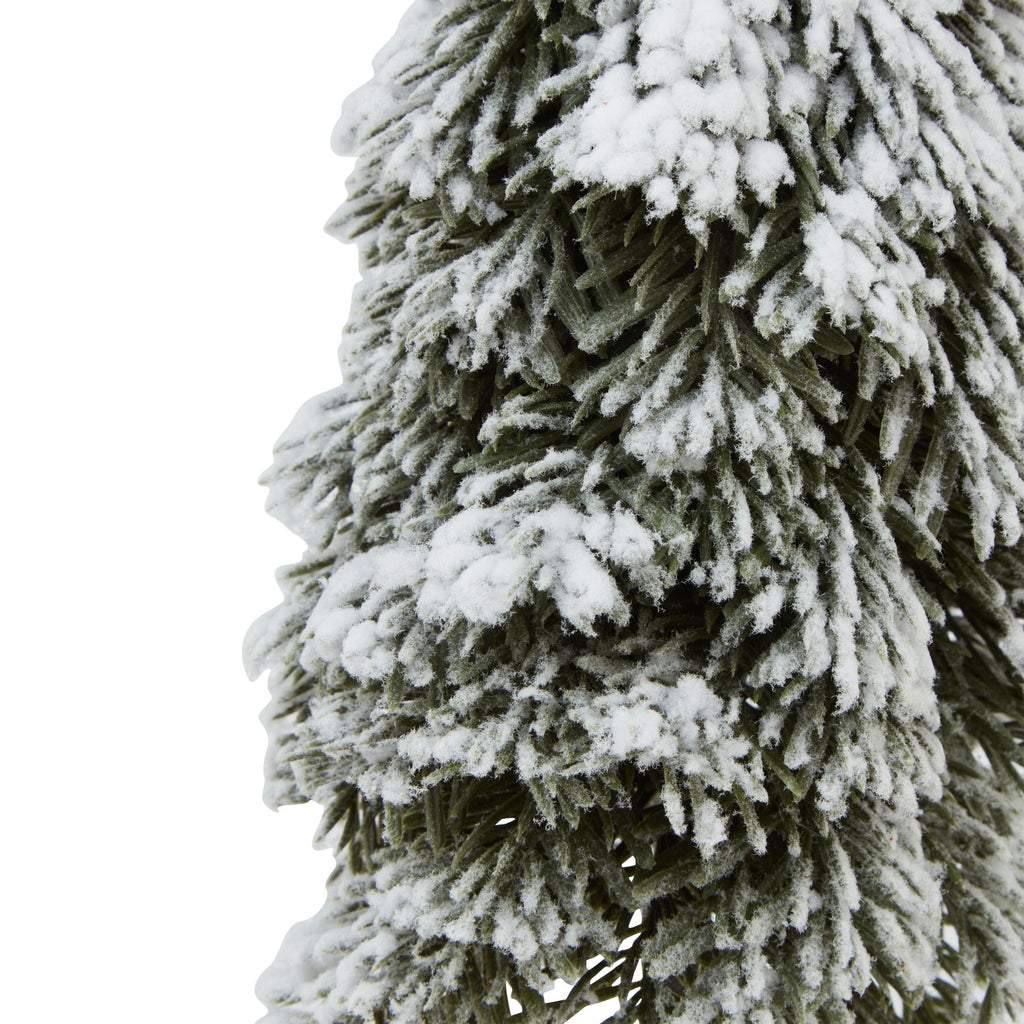 Medium Snowy Cedar Tree On Wood Block Shades 4 Seasons