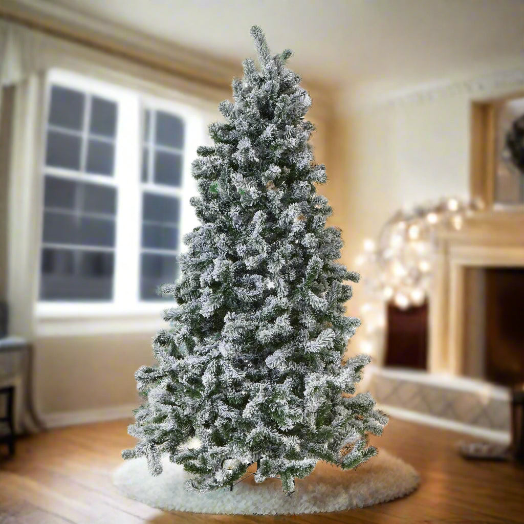 Extra Large Snowy Spruce Tree WHITE PLASTIC Shades 4 Seasons