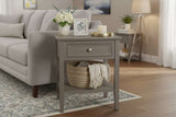 The Serene Collection One Drawer Side Table GREY WOOD Shades 4 Seasons