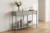 The Camden Collection Large Two Drawer Console Table GREY WOOD Shades 4 Seasons