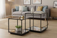 Lennox Black Framed Set Of 2 Side Tables BLACK GLASS Shades 4 Seasons