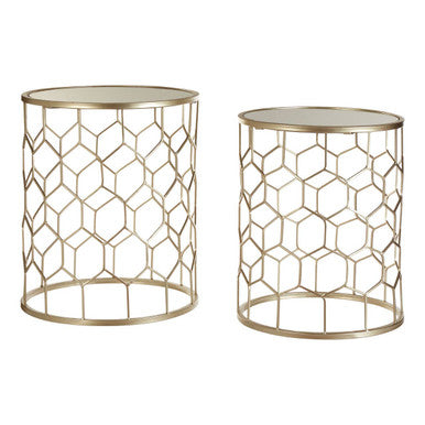 Arcana Set Of Two Honeycomb Side Tables Orsina