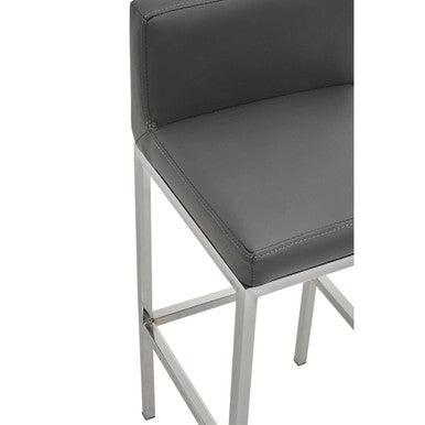 Baina Dark Grey And Chrome Finish Bar Chair