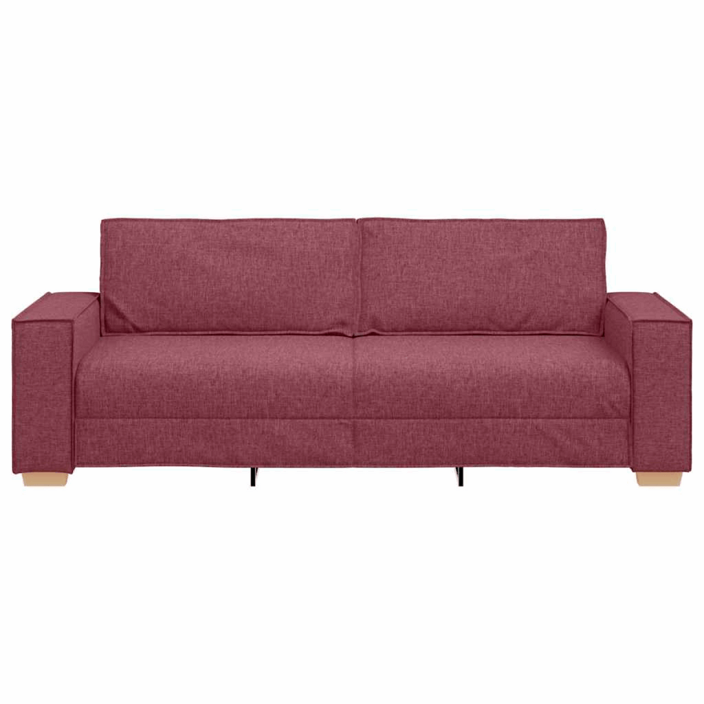 vidaXL 3-Seater Sofa with Cushion Wine red 220 x 78 x 84 cm Fabric vidaXL
