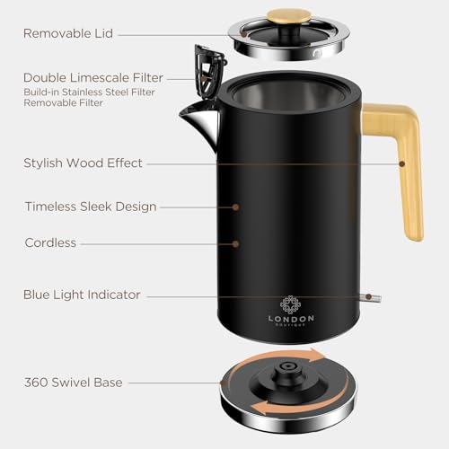 London Boutique Electric Kettle,  Fast Boil Electric kettle 3KW