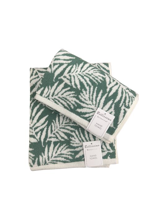 Botanical Leaf Turkish Cotton jacquard towel Bellissimo Home
