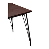 Black Metal Legs and Elm Wood Top Dining Table