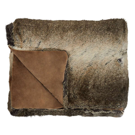 Orsina Luxurious Bosie Lamina Mocha Ombre Fur Throw