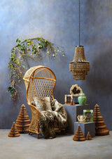 Orsina Luxurious Bosie Lamina Mocha Ombre Fur Throw