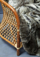 Orsina Luxurious Bosie Lamina Mocha Ombre Fur Throw