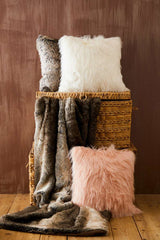 Orsina Luxurious Bosie Lamina Mocha Ombre Fur Throw