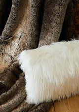 Orsina Luxurious Bosie Lamina Mocha Ombre Fur Throw