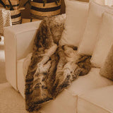 Orsina Luxurious Bosie Lamina Mocha Ombre Fur Throw