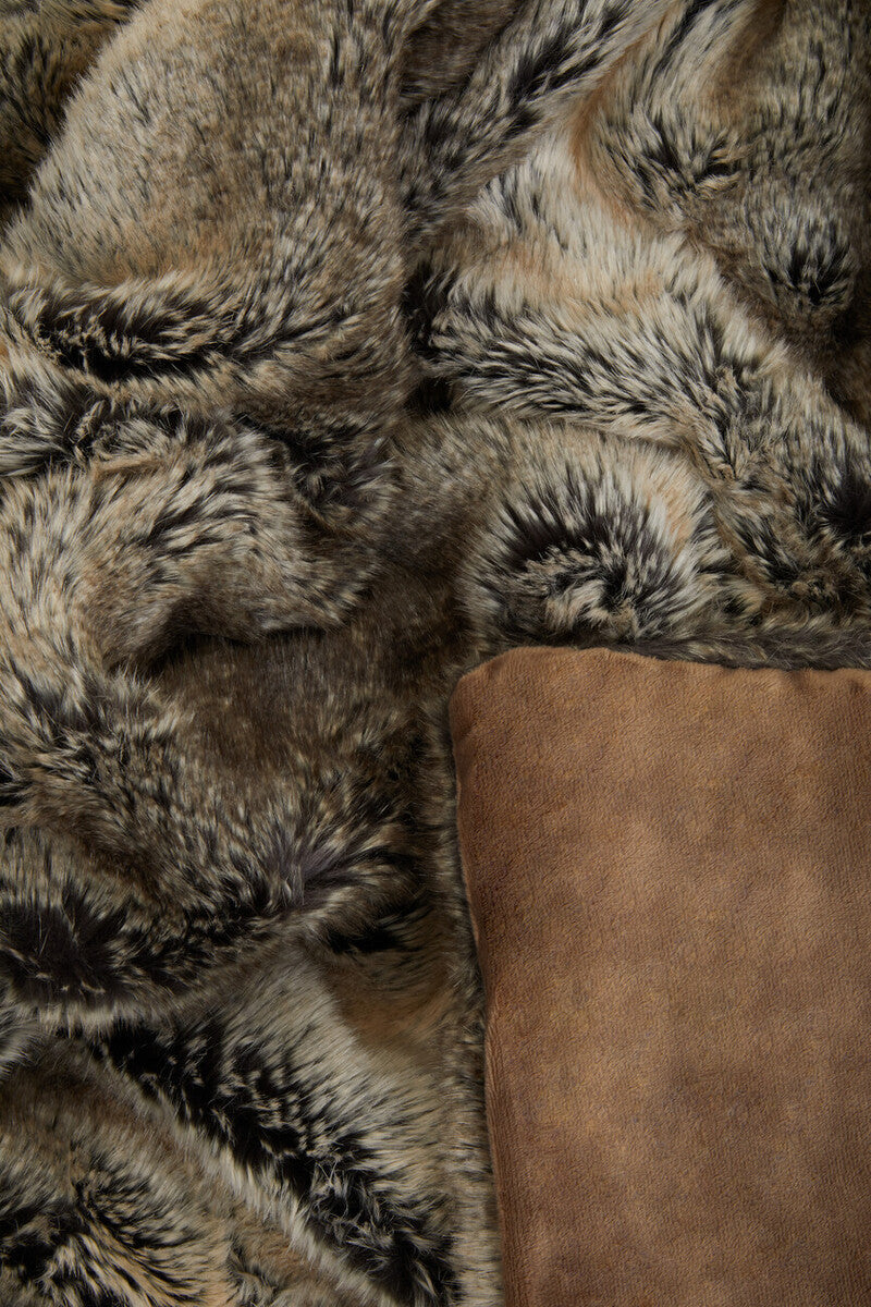 Orsina Luxurious Bosie Lamina Mocha Ombre Fur Throw