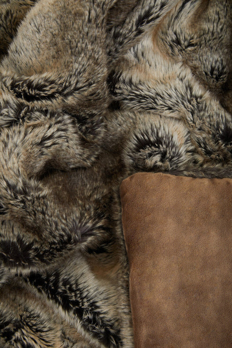 Orsina Luxurious Bosie Lamina Mocha Ombre Fur Throw
