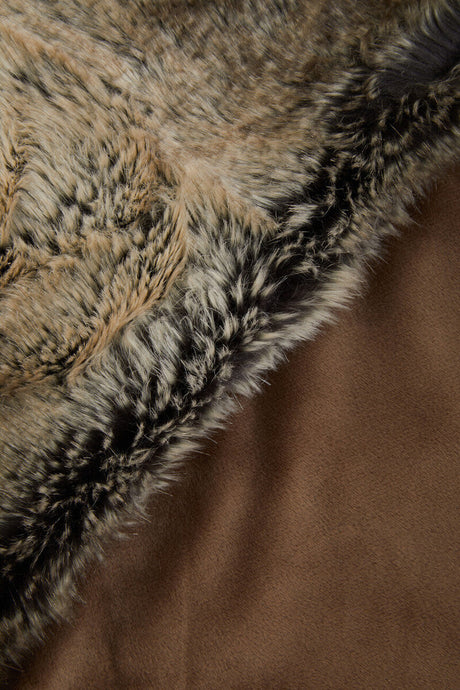 Orsina Luxurious Bosie Lamina Mocha Ombre Fur Throw