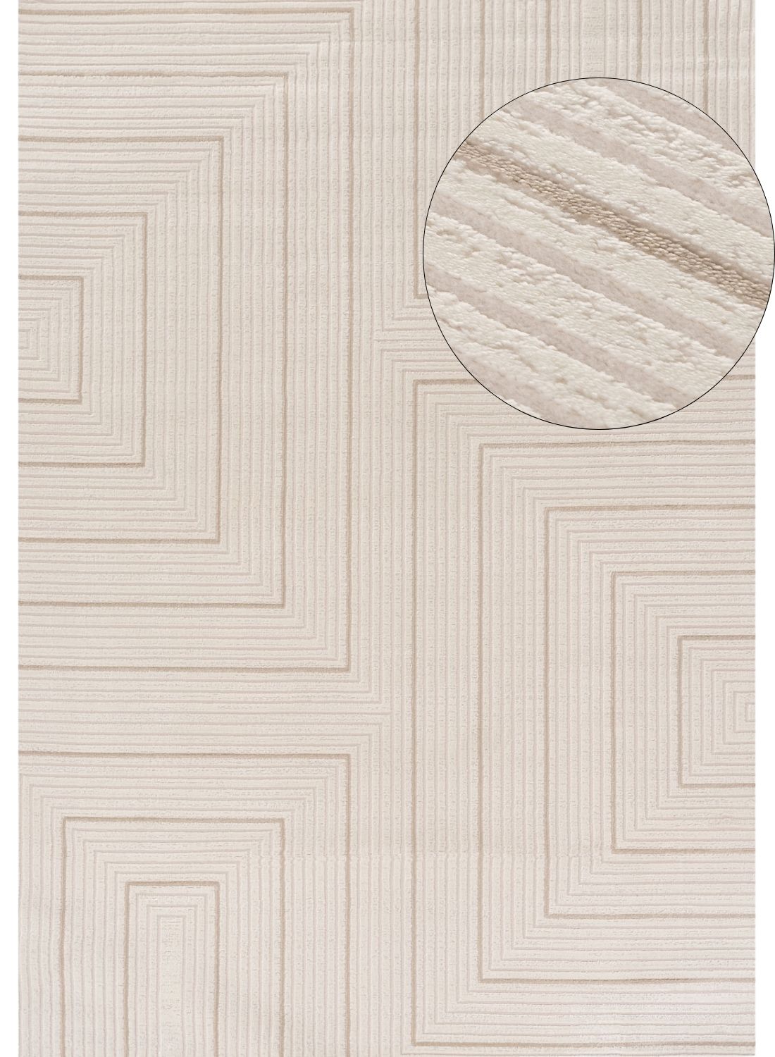 The Rugs Carmel Cream-Beige Geometric Rug