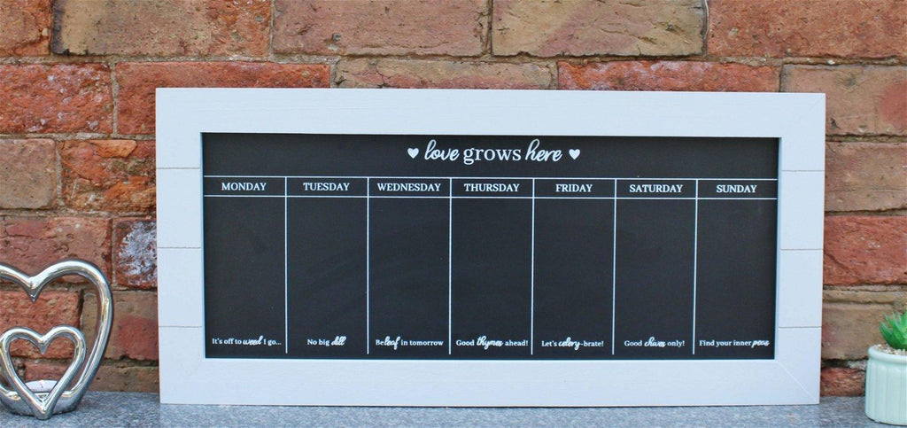 67x32 Chalkboard Week Planner, Grey Geko Products