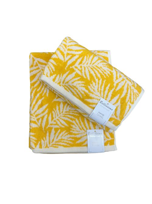 Botanical Leaf Turkish Cotton jacquard towel Bellissimo Home