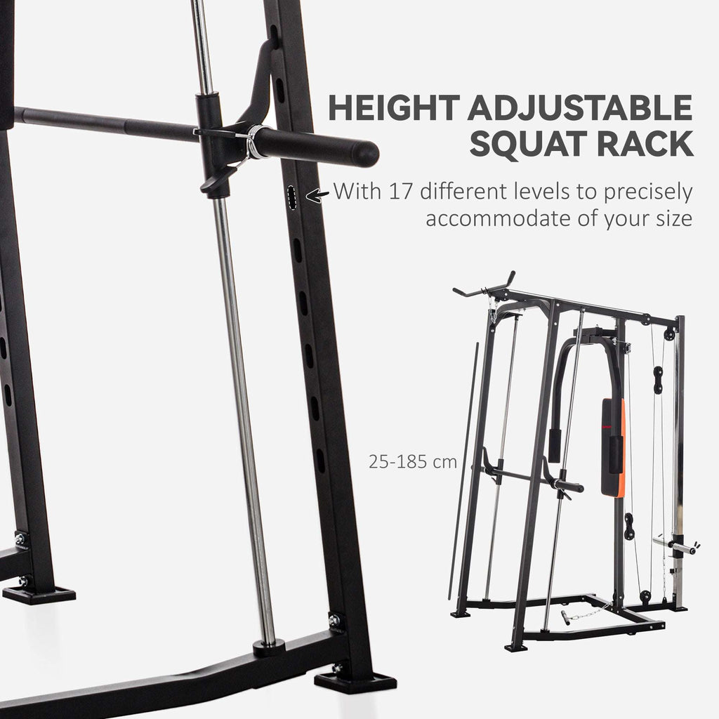 SPORTNOW Multi-Gym Smith Machine Power Cage for Home Gym Weight Lifting SPORTNOW