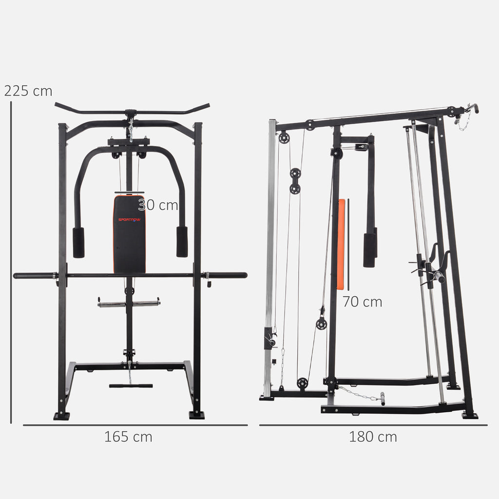 SPORTNOW Multi-Gym Smith Machine Power Cage for Home Gym Weight Lifting SPORTNOW