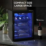 HOMCOM 16 Bottle Wine Cooler, 48 Litre Capacity