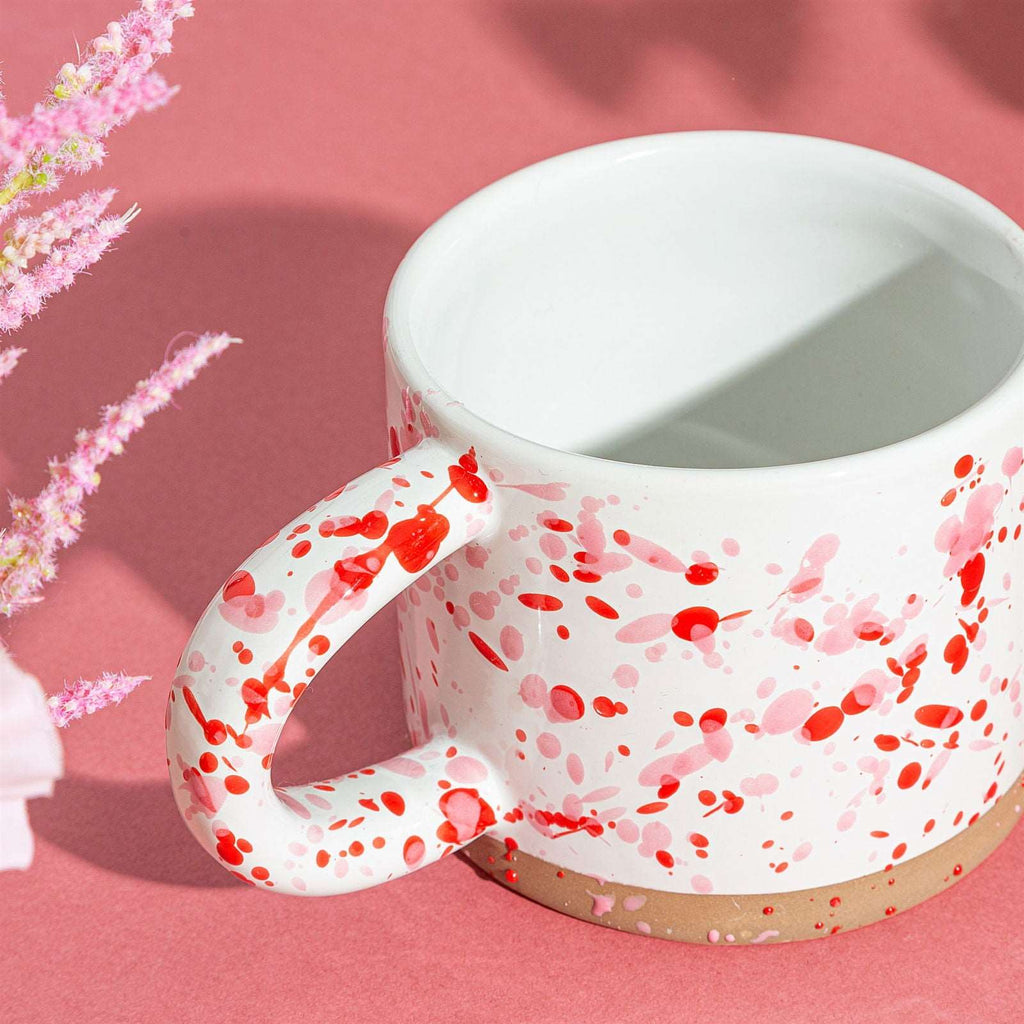 Pink and Red Splatterware Mug Geko Products