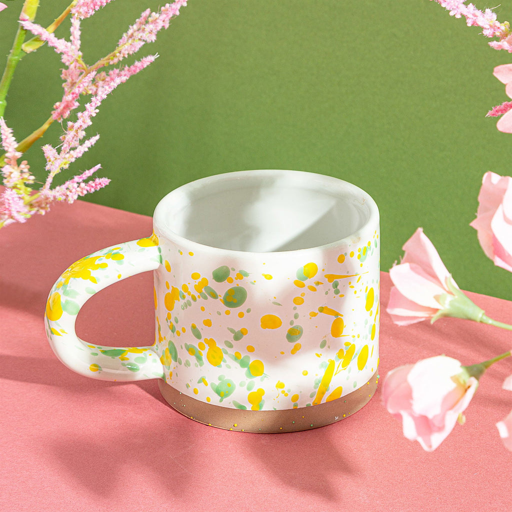 Yellow and Green Splatterware Mug Geko Products